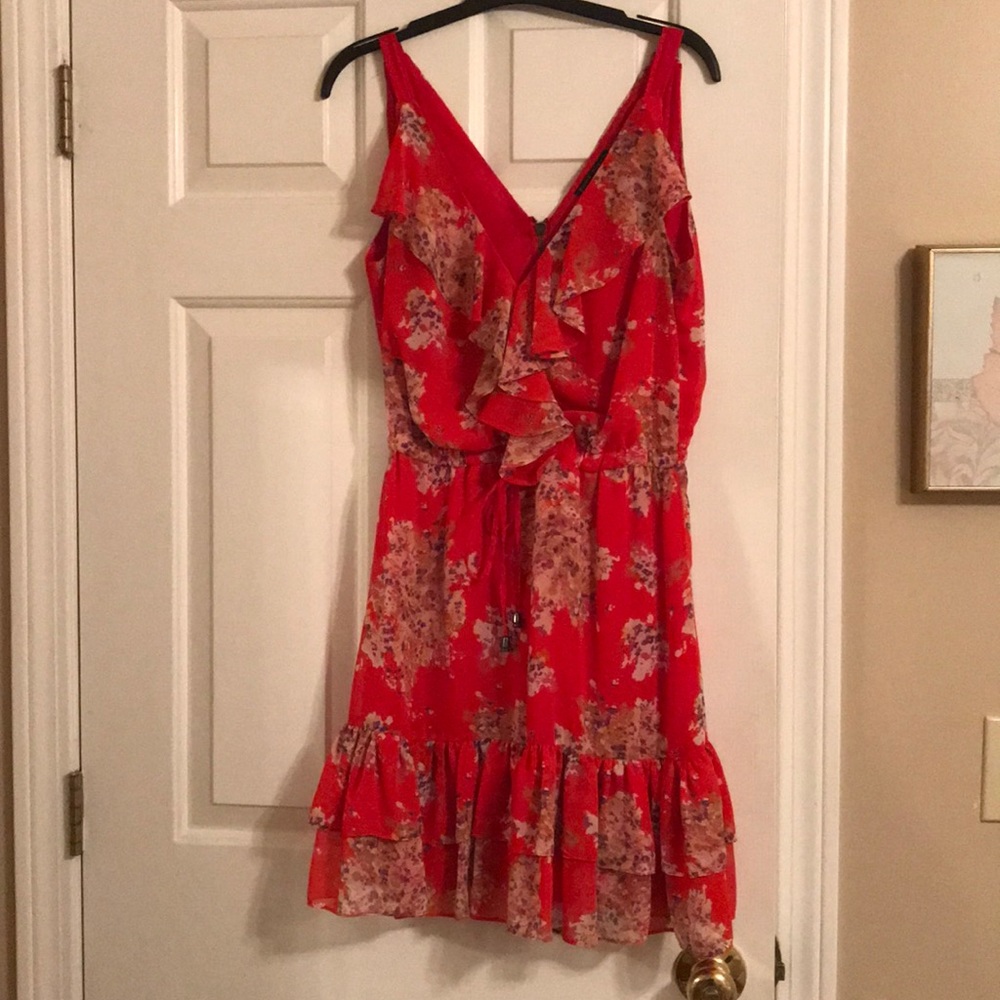 Cherry Red Floral Dress